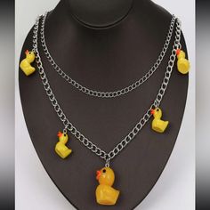 This Unique Piece Is A Wonderful Addition To Your Wardrobe And Your Style; Sure To Get Lots Of Compliments! This Necklace Could Also Be Used As A Pants Or Wallet Chain. Grwmh600100mnff Ducky Duck, Aries Necklace, Silhouette Necklace, Heart Costume, Abstract Pendant, Velvet Choker Necklaces, Ribbon Choker, Sunflower Necklace, Daisy Necklace