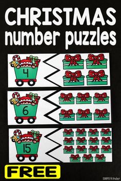 the christmas number puzzles are on display