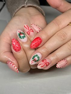 christmas nail inspo, christmas nails, nail inspo, aesthetic nails, cute nails, funky nails, almond nails, holiday nails, clean girl nails, nail ideas, nail art, trendy nails, winter nails, december nails, pink christmas nails, nails christmas, short christmas nails, simple christmas nails Cute Almond Christmas Nails, Christmas Short Almond Nails, December Nails Pink, Maximalist Christmas Nails, Christmas Nail Inspo Almond, Christmas Almond Nails Holidays, Funky Nails Almond, Almond Nails Holiday, Nails Christmas Short