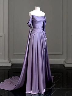 Purple Satin Prom Dress, Purple Evening Dress, Prom Dress Inspo, Chique Outfits, Prom Dress Inspiration, Pretty Prom Dresses, فستان سهرة, Formal Party Dress, Purple Satin