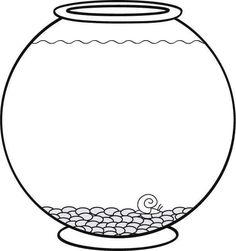 a fish bowl filled with rocks and water in it's bottom, on a white background