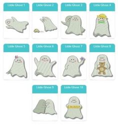 the little ghost stickers are all different sizes