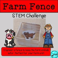 Are you looking for a fun down on the farm or just a simple STEM challenge? Then this farm STEM Challenge is perfect for your class!    Maybe you are looking for a fun way to extend your farm unit?!  Then this is the STEM challenge for you!  This is a perfect STEM challenge for Pre-K and kindergarten students!  After learning all about the farm, students are then asked to use the Engineering Design Process to create their own fence to keep the farm animals safe on the farm!     There are constra Farm Stem Activities Kindergarten, Pre K Farm Activities, Kindergarten Stem Challenges, Ag Club, Simple Stem Challenges, Block Center Preschool, Stem Preschool, Stem Activities Kindergarten