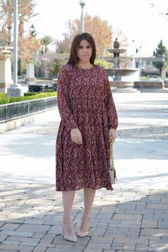 We love this comfy cute dress! Asher features a small tan floral in a stretchy fabric, lining, and pockets. We paired it here with our cognac belt. Modeled in small, 5'6". THIS RUNS BIG!! 100% Polyester Small (bust 38+"/waist 38”/length 49”) Medium (bust 40+”/waist 40”/length 50") Large (bust 42+'/waist 42"/length 50") 1XLarge (bust 46+"/waist 46”/length 54") 2X (bust 48+"/waist 52"/length 54") 3X (bust 50+"/waist 56"/length 54") Chic Ditsy Floral Print Dress For Fall, Modest Fall Dresses For A Day Out, Modest Midi Dress For Fall Day Out, Modest Midi Dress For Day Out In Fall, Fall Ditsy Floral Print Day Dress, Fall Ditsy Floral Print Day Out Dress, Flowy Floral Dress For Fall, Modest Midi-length Floral Dress For Day Out, Modest Floral Midi Dress For Day Out