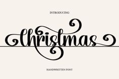 the word christmas written in cursive font