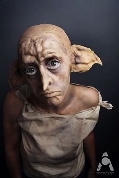 31 Days Of Halloween makeup Dobby - Harry Potter by Amanda Chapman www.facebook.com/amandachapmanphotography Dobby Costume, Dobby Harry, Harry Potter Dobby, Dobby Harry Potter, Styling Photography