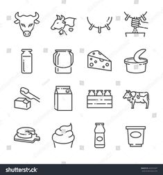 food and drink line icon set on white background, eps108971