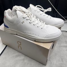 On Cloud The Roger Centre Court White Indigo 48.99157 Men's Tennis Shoes Size14 In A New Condition With The Original Box. Shoes On Cloud, Rogers Centre, On Running Shoes, Mens Tennis Shoes, On Running, Mens Shoes Sneakers, Tennis Shoes, Running Shoes, Original Box