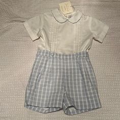 Nwt! Rachel Riley Baby Boys Outfit (6m) Fitted Blue School Sets, Blue Fitted School Sets, Classic Blue Short Sleeve Set, Baby Boys Outfit, Purple Tutu, Rachel Riley, Corduroy Shorts, Skirt And Top Set, Red Tartan