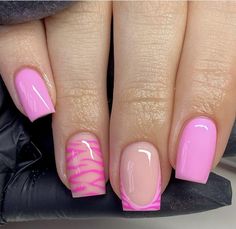 Bright Pink Nails, Nail Short, Simple Gel Nails, French Tip Acrylic Nails, Cute Nail, Work Nails, Classy Acrylic Nails, Short Square Acrylic Nails