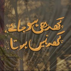 an arabic text written in two languages on a background of trees and bushes with the sun shining through it