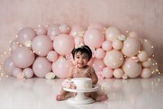 Blush Balloons – r2backdrops Pink Photo Backdrop, Six Month Baby, Blush Balloons, First Birthday Photography, First Birthday Balloons, Baby Cake Smash, Paper Backdrop, Birthday Photography, Printed Backdrops