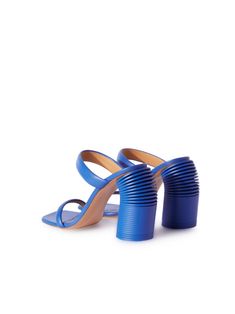 Tonal Spring Nappa Sandal | Off-White™ Official Site Spring Boots, Blue Springs, Silver Spring, Blue Sandals, Eclectic Style, Personal Shopper, White Silver, Blue Leather, High Heel