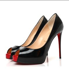 Christian Louboutin Patent Leather Pump, New Very Prive 120. 120mm Covered Stiletto Heel. 3/4" Red Platform Peep Toe With Low-Dipped Vamp. Leather Lining And Padded Footbed. Signature Red Leather Outsole. "New Very Prive" Is Made In Italy. Size: 38.5 Eu (Insole Measures 9.75", Heel: 4.5 ). Typically Cl Shoes Run Small. Brand New In The Christian Louboutin Box With Christian Louboutin Dust Bag. Formal Heels With Red Sole And Open Heel, Evening Heels With Red Sole And Closed Toe, Black Heels With Red Sole For Evening, Black Open Heel Heels With Red Sole, Formal Open Toe Heels With Red Sole, Red Platform, Louboutin Heels, Christian Louboutin Heels, Patent Leather Pumps