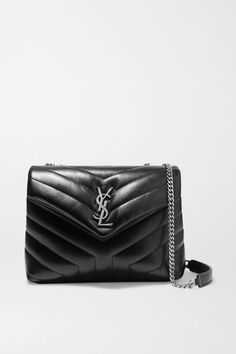 SAINT LAURENT's bag is named after Loulou de la Falaise - one of Yves' greatest muses and friends. It's been made in Italy from supple quilted leather and decorated with a silver 'YSL' plaque. The adjustable chain strap and top handle let you carry it a few different ways. -- Black leather (Calf) - Snap-fastening front flap - Weighs approximately 1.8lbs/ 0.8kg - Made in Italy Sac Yves Saint Laurent, Saint Laurent Boots, Signature Quilts, Yves Saint Laurent Bags, Small Quilts, Saint Laurent Bag, Quilted Leather, Mr Porter, Free Bag