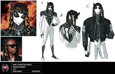 the costume design for spider - man into the spider - verse