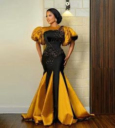 Black Fishtail Gown For Banquet, Gold Fitted Mermaid Hem Gown, Yellow Gown For Banquet And Prom Season, Yellow Gown For Banquet During Prom Season, Fitted Gold Mermaid Dress With Sweep Train, Fitted Fishtail Maxi Dress For Wedding, Black Mermaid Hem Gown For Banquet, Yellow Maxi Dress For Banquet, Fitted Yellow Gown For Banquet