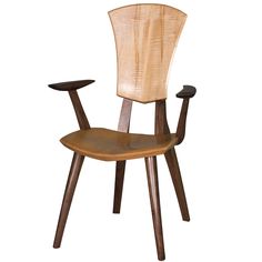 a chair made out of wood and wooden legs