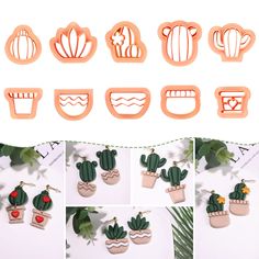 PRICES MAY VARY. 🪴[Cactus Polymer Clay Cutters]: Puocaon 10 shapes polymer clay cutters supplies, including 5 cactus shape and 5 pot shape. Every clay cutters shape is delicate, help you make clay earrings. 🪴[Perfect Match Polymer Clay Handcraft]: Cactus and Pot polymer clay cutters set are designed as about 0.7-1.2 inches each. You can also use this clay earring cutter making pendant, key chain etc. Different component methods making unique ornament. 🪴[Approperiate Size]: These polymer clay Make Clay Earrings, Cactus Polymer Clay, Mini Clay, Clay Supplies, Halloween Clay, Earrings Making, Unique Ornament, Molding Clay, Polymer Clay Art