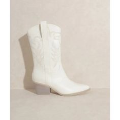 SEPHIRA Oasis Society Embroidered Short Boot WHITE boots Winter Cowboy, Short Boot, Wrap Heels, Usa Products, Embroidered Shorts, Leather Wraps, Short Boots, Western Style, Summer Fall