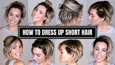 Dress Up Short Hair, Fixing Short Hair, Luxy Hair, Really Short Hair, Chin Length Hair, Short Hair Tutorial, Short Wedding Hair