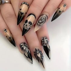 #fallnails #autumnnails #nailart #naildesigns #nailinspiration #nailsofinstagram #nailsoftheday #nailswag #nailgoals #nailtrends #nailfashion #nailaddict #naillove #nailstagram #nailspiration #nailsonfleek #nailstyle #nailpolish #nailobsessed #nailcommunity #nailjunkie #nailenvy #nailgamestrong #nailsonpoint #nailsofig #nailsoftheweek #nailsofthefall #nailsofautumn #nailsofseason #nailsoftheholidays #nailsofthedayfall Nails Rose, Black Halloween Nails, Fake Nails Long, Funky Nail Art, Gothic Nails, Nail Forms