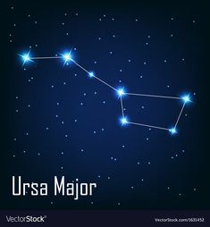 the zodiac sign ursa major on a blue background with stars in the night sky