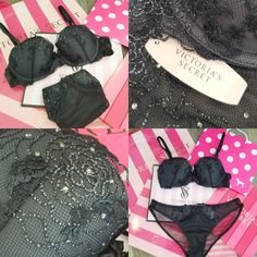 Rare, Brand New W/Tags V.S. Vintage Dream Angels Black Lined Demi Bra & Matching Bikini Panty With Rhinestone Crystals Elements - 2 Piece Set! Size: Bra/34b - Panty/Medium Features: Beautiful Black Floral Pattern With Sheer Mesh, Glitter & Rhinestone Crystal Jeweled Elements Delicate Black Bow At Center Front Bra: Lined Demi, Back Hook-And-Eye Closure, Panty: Low Rise Bikini Please No Trades No Refunds Sold As A Set! Part Of A Sold Out 2011 Collection Bra Nwot, Panty Nwt Tags: [Limited Edition, Elegant Victoria's Secret Sets, Crystals Elements, Crystal Bra, Black Floral Pattern, Dalmatian Print, Bra Panty, Demi Bra, Black Bow, Designer Collection