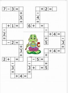 the worksheet for addition and subtraction with numbers to 10, including one frog