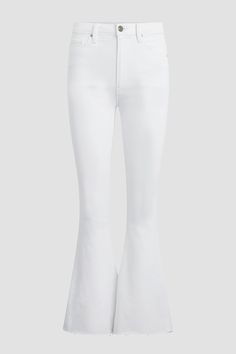 Description Our Holly High-Rise Flare Barefoot Jean in Spring White is cut with a shorter inseam to hit below the ankle from premium super stretch denim. It features an elevated waistline, classic five-pocket details, and a fitted leg that breaks at the knee. Product Details Front Rise: 11", Leg Opening: 22.5", Inseam: 30"Model Height 5'9"Model wearing size 25Measurements based on size 27 Fit & Care Content: 90% Cotton, 8% Recycled Polyester, 2% ElastaneMachine wash cold with like colorsDo not b Denim Branding, Denim Flares, Hudson Jeans, Winter White, Pocket Detail, Model Height, Winter Women, Denim Women, Flare Jeans