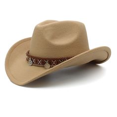 Embrace timeless style with these retro-inspired cowboy hats. The solid pattern adds a touch of sophistication, while the high-quality leather ensures comfort. With their wide brim feature, these unisex cowboy hats offer both style and sun protection. Available at an affordable price, they are a perfect addition to your wardrobe. Elevate your look and make a fashion statement with these stunning cowboy hats.Specifications Style: Casual Place Of Origin: China (Mainland) Pattern Type: Solid Origin: Mainland China Model Number: PD205+COWB Material: Wool Kid Hat 54cm: Fit for 3-13 Years Old Child Item Type: Cowboy Hats Gender: Unisex Feature: Keep warm Department Name: Adult CN: Zhejiang Brand Name: GeraldBlack Big Plus Hat 61cm: Fit For Big Head Circumference 59-62cm Audlt Hat 57cm: Fit Norma Vintage Beige Hat Bands For Country Events, Country Style Beige Hat Band For Western-themed Events, Retro Adjustable Hat For Rodeo, Brown Retro Hat For Outdoor, Vintage Beige Hat Bands For Rodeo, Retro Short Brim Hat For Western-themed Events, Retro Adjustable Hat Band For Rodeo, Western Brown Fedora For Outdoor, Beige Country Style Felt Hat For Rodeo