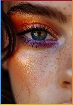 The eye area is one of the first places we'll notice the signs of ageing. These include crow's feet, excess skin, & dark circles. You might also experience drooping eyelids & under-eye bags bit.ly/3JsxROL #SkinRenewalSA #ageing #eyes #rejuvenate #restore #eyebags Orange Themed Makeup, Orange Eyeshadow Makeup Looks, Fun Makeup For Blue Eyes, Orange Red Eyeshadow Looks, Sunset Inspired Makeup, Summer Makeup Blue Eyes, Summer Festival Makeup, Vibrant Eye Makeup, Orange Wedding Makeup