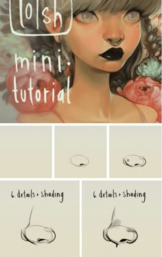 http://drawingden.tumblr.com/post/152086011578/loish-more-mini-tutorial-gifsets-for-the 얼굴 그리기, Ink Drawings, Poses References, Art Tutorial, Art Studies, Art Tips