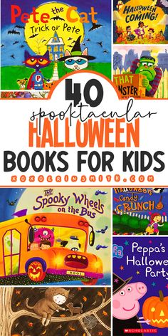 collage of the best Halloween books for children of all ages Spooky Stories For Kids, Picture Books For Upper Elementary, Halloween Worksheets Preschool, Best Halloween Books, Library Halloween, Halloween Picture Books, Halloween Activity Sheets, Spooky Books, Halloween Activities For Toddlers