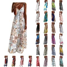 PRICES MAY VARY. 👗【Quality Fabric】Made of high quality fabric,womens summer dresses are soft and breathable,no wrinkles and comfortable. Every summer dresses for women has its own design and pattern, showing more fashionable and making you unique. Show your beauty in dressing fashion dress.Pair with your favorite high heels or sandals, enjoy your cool summer days! 👗【Style】Summer beach vacation dress, casual sleevelss, regular fit v-neck, boho floral print, spaghetti strap, maxi dresses with si Outfit For Dominican Republic, Island Attire Women, Petite Vacation Outfits, Beach Dress Outfit Beachwear, Casual Vacation Outfits, Dress For Vacation, Boho Fashion Over 40, Casual Maxi Dresses, Vacation 2024