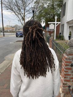 Long Locs Aesthetic, Medium Small Locs, Long Natural Locs Black Women, 150 Locs, Long Dread Hairstyles, Small Medium Locs, Wolf Cut Locs, 200 Locs, Medium Sized Locs