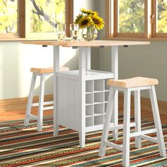 You'll love the Studebaker 3 - Piece Extendable Solid Wood Dining Set at Wayfair - Great Deals on all Furniture products with Free Shipping on most stuff, even the big stuff. Storage Center, 3 Piece Dining Set, Classic Breakfast, Saddle Seat, Counter Height Dining Sets, Open Shelf, Breakfast Nook, Wine Storage