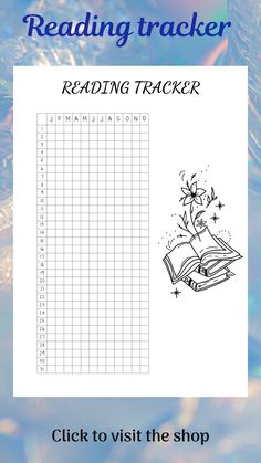 the reading tracker is shown with an image of a book and flowers on top of it