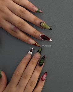 💚♥️🖤🤍 📍We’re located in Bloor West Village near Jane and Runnymede station 🚉 . . #GENTEELnailsalon #downtowntoronto #higparknails #Torontonailsalon #frenchtip #nails #halloweennails #nailart #nailsonfleek #gel #nailsr2inspire #birthdaynails #acrylicnails #freehandnailart #characterart #butterflynail #y2k #crystalnail #summernail #diamondnail #valentinenails #cateyenails #3dgel #chromenail Color French Nails, Cute Toe Nails, Cat Eye Nails, Butterfly Nail, Diamond Nails, Crystal Nails, Birthday Nails, West Village, Funky Nails