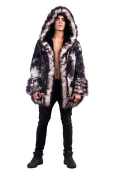 "Do you want to look stylish and feels super cozy in a faux fur festival coat? Make a lasting impression everywhere you go in this exclusive Cyclone Swirl velvet or our tie dye cuddle print, faux-fur trimmed Wizard Festival Coat. Wear this festival coat on the Playa, at a festival, a night out on the town, or the red carpet! Our coats are not only fashionable but they are functional for all your festival needs. This coat is lined with our ultra super soft minky cuddle seal fabric. Feels like a h Fall Hooded Faux Fur Coat, Fall Faux Fur Hooded Coat, Hooded Faux Fur Coat With Fluffy Detail, Hooded Fluffy Faux Fur Coat, Black Faux Fur Coat For Winter, Fluffy Hooded Faux Fur Coat, Luxury Fluffy Outerwear For Fall, Hooded Outerwear With Faux Fur Trim, Fluffy Hooded Faux Fur Outerwear