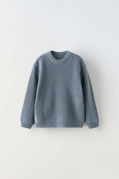 KNIT SWEATER - Blue gray | ZARA United States Stylish Baby Girl Outfits, Trench Coat Dress, Blouse Jeans, Cardigan Sweater Dress, Cardigan Sweater Jacket, Shirt Blouses Tops, Leather Shirt, Tshirt Skirt, Outfit Combinations