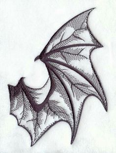 a drawing of a bat with long wings