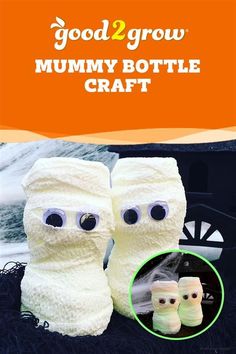 there is a pair of baby booties with googly eyes