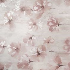 an abstract floral pattern with pink and white flowers on a light colored wallpaper background