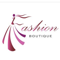 the fashion boutique logo is shown in pink and purple colors, with a woman's silhouette