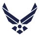 the air force logo is shown in black and white, as well as an eagle