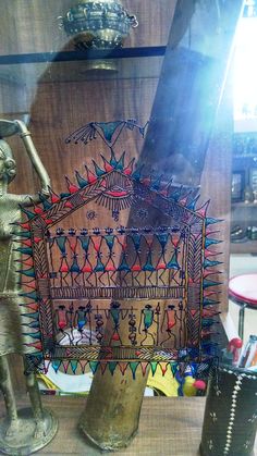 a display case filled with lots of decorative items