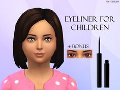 an animated image of a woman's face with eyeliner for children on it