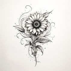 Sunflower Symphony - Embrace the Beauty of Nature Sunflower Tattoo Shoulder, Petit Tattoo, Sunflower Drawing, Western Tattoos, Sunflower Tattoos, Tatuaje A Color, Bee Tattoo, Sunflower Tattoo Design, The Beauty Of Nature