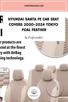 Hyundai Santa Fe Car Seat Covers 2000-2024 Tokyo Foal Feather Vw Touran, Beige Art, Vw Tiguan, Nissan Juke, Mitsubishi Eclipse, The Embrace, Jeep Renegade, X Trail, 3d Laser